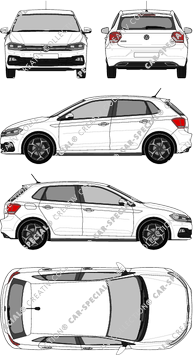 Volkswagen Polo R-Line, R-Line, Hatchback, 5 Doors (2017)