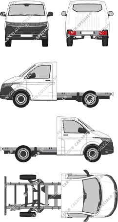 Volkswagen Transporter, T6.1, Chassis for superstructures, short wheelbase, single cab (2019)