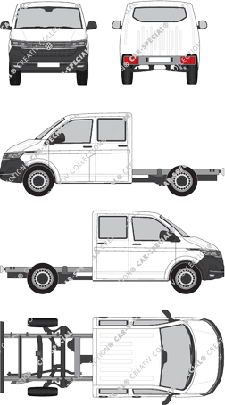 Volkswagen Transporter, T6.1, Chassis for superstructures, long wheelbase, double cab (2019)