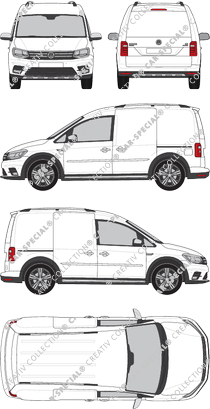 Volkswagen Caddy Alltrack, Kastenwagen, Rear Flap, 2 Sliding Doors (2015)