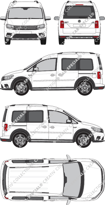 Volkswagen Caddy Alltrack, Hochdachkombi, Rear Flap, 2 Sliding Doors (2015)