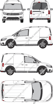 Volkswagen Caddy Alltrack, Kastenwagen, Heck verglast, Rear Wing Doors, 2 Sliding Doors (2015)