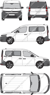 Volkswagen Caddy Cargo, Hochdachkombi, verglast, Rear Flap, 1 Sliding Door (2020)