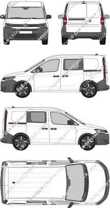 Volkswagen Caddy Cargo, Kastenwagen, Doppelkabine, Rear Wing Doors, 2 Sliding Doors (2020)