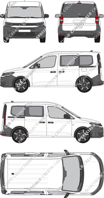 Volkswagen Caddy Cargo, furgone, vitré, Rear Flap, 2 Sliding Doors (2020)