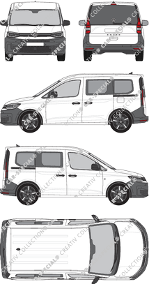 Volkswagen Caddy Cargo, Hochdachkombi, verglast, Rear Flap, 2 Sliding Doors (2020)