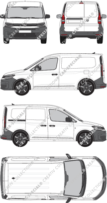 Volkswagen Caddy Cargo, van/transporter, Rear Wing Doors, 1 Sliding Door (2020)