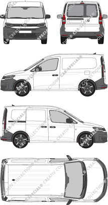 Volkswagen Caddy Cargo, van/transporter, rear window, Rear Wing Doors, 1 Sliding Door (2020)