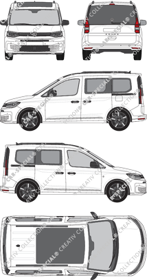 Volkswagen Caddy Kombi, Hochdachkombi, verglast, Rear Flap, 2 Sliding Doors (2020)