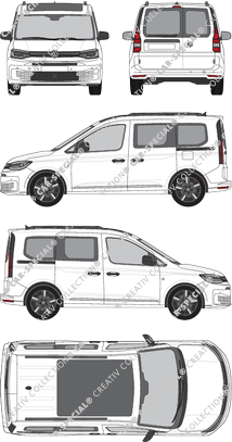 Volkswagen Caddy Kombi, van/transporter, glazed, Rear Wing Doors, 2 Sliding Doors (2020)