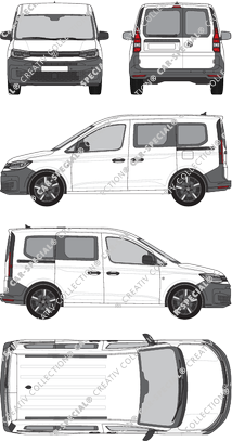 Volkswagen Caddy Cargo, furgón, Rear Wing Doors, 2 Sliding Doors (2020)