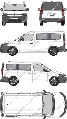 Volkswagen Caddy Cargo, fourgon, verglast, Rear Flap, 1 Sliding Door (2020)