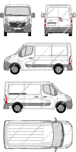 Vauxhall Movano, FWD, furgone, L1H1, Rear Wing Doors, 1 Sliding Door (2010)