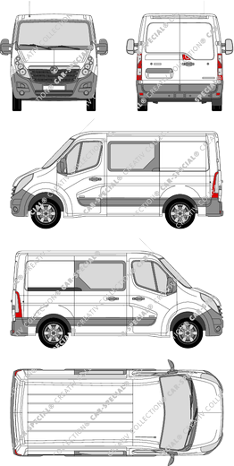 Vauxhall Movano, FWD, Kastenwagen, L1H1, Doppelkabine, Rear Wing Doors, 1 Sliding Door (2010)