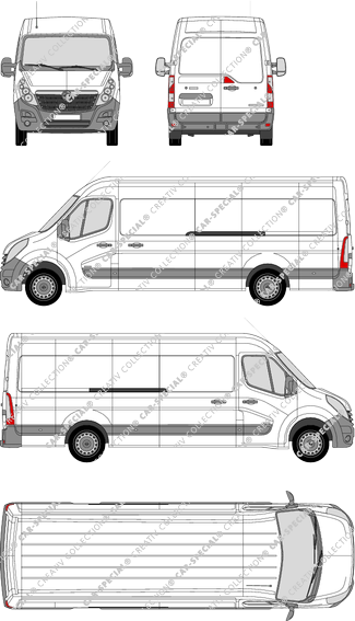 Vauxhall Movano, RWD, fourgon, L4H2, Rear Wing Doors, 2 Sliding Doors (2010)