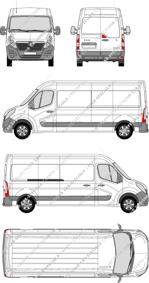 Vauxhall Movano, FWD, Kastenwagen, L3H2, Rear Wing Doors, 1 Sliding Door (2010)