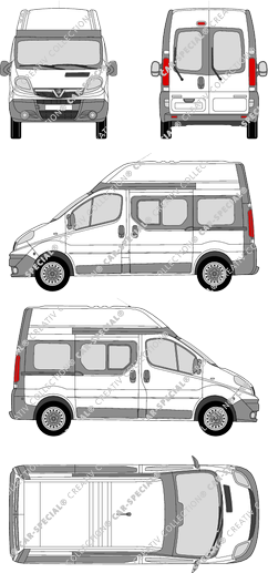 Vauxhall Vivaro Combi, Combi, L1H2, Rear Wing Doors, 2 Sliding Doors (2006)