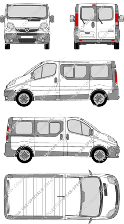 Vauxhall Vivaro Combi, Combi, L1H1, Rear Wing Doors, 1 Sliding Door (2006)