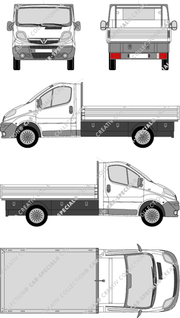 Vauxhall Vivaro hoher Ladeboden, hoher Ladeboden, Pritsche, L2H1, Einzelkabine (2006)