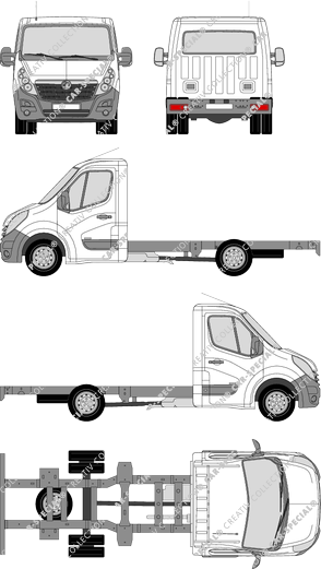 Vauxhall Movano llantas duales, llantas duales, Chasis para superestructuras, L3H1, cabina individual (2010)
