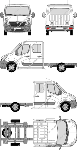Vauxhall Movano, Chassis for superstructures, L2H1, double cab (2010)