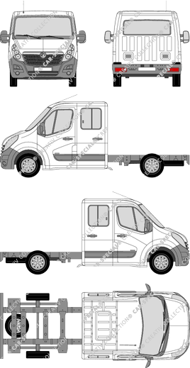 Vauxhall Movano, Telaio per sovrastrutture, L2H1, Doppelkabine (2010)