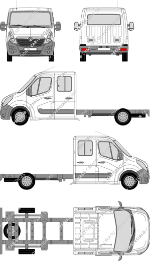 Vauxhall Movano, Châssis pour superstructures, L3H1, double cabine (2010)