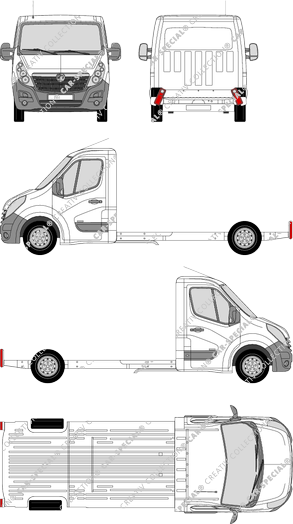 Vauxhall Movano, platform chassis, L3H1, single cab (2010)