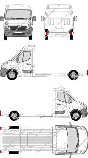 Vauxhall Movano, Plattformfahrgestell, L3H2, Einzelkabine (2010)