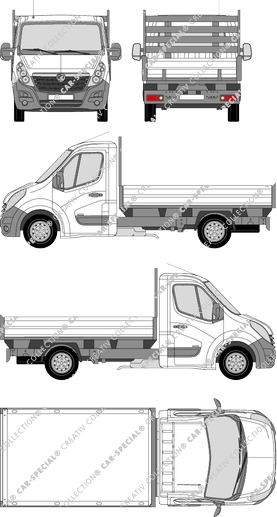 Vauxhall Movano, camión basculador, L2H1, cabina individual (2010)