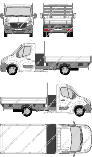 Vauxhall Movano Zwillingsbereifung, Doppelbereifung, Kipper, L3H1, Einzelkabine (2010)