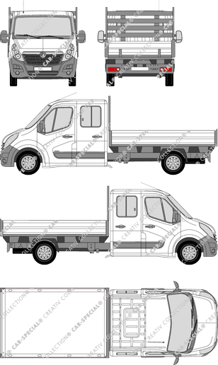 Vauxhall Movano, pianale, L3H1, Doppelkabine (2010)