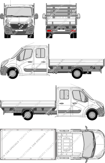 Vauxhall Movano twin tyres, twin tyres, platform, L4H1, double cab (2010)