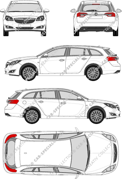 Vauxhall Insignia Sports Tourer station wagon, 2014–2017 (Vaux_131)
