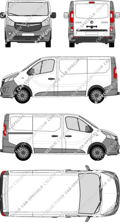 Vauxhall Vivaro, furgón, L1H1, Rear Flap, 1 Sliding Door (2014)