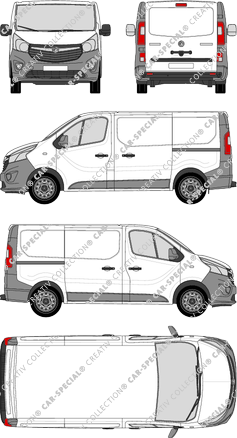 Vauxhall Vivaro, van/transporter, L1H1, Rear Flap, 2 Sliding Doors (2014)
