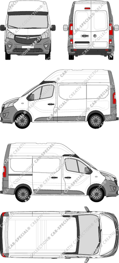Vauxhall Vivaro, furgone, L1H2, Rear Wing Doors, 1 Sliding Door (2014)