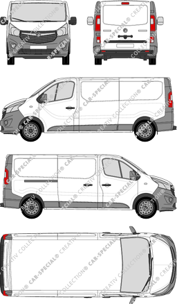 Vauxhall Vivaro, fourgon, L2H1, Rear Flap, 1 Sliding Door (2014)