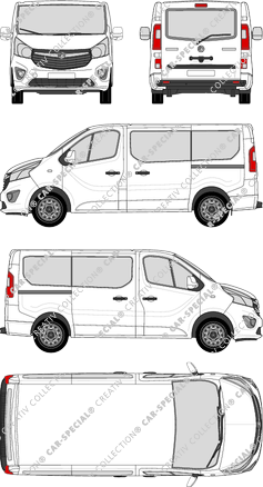 Vauxhall Vivaro Combi, Combi, L1H1, Rear Flap, 2 Sliding Doors (2014)