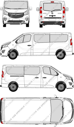 Vauxhall Vivaro Combi, Combi, L2H1, Rear Flap, 1 Sliding Door (2014)