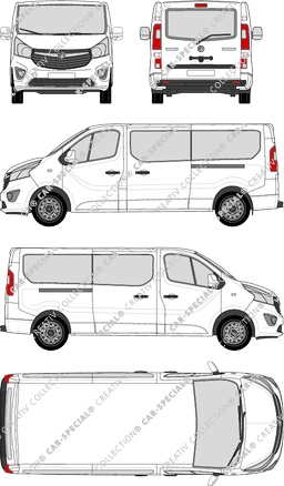 Vauxhall Vivaro Combi, Combi, L2H1, Rear Flap, 2 Sliding Doors (2014)