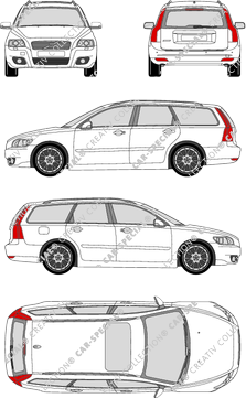 Volvo V50 station wagon, 2007–2010 (Volv_096)