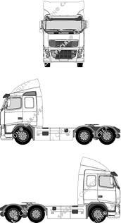 Volvo FH, tractor unit, L2H1, long cab, top air deflector (2009)