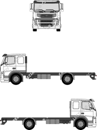 Volvo FM Lowroof, Lowroof, Fahrgestell für Aufbauten, L2H1, Fahrerhaus lang (2010)